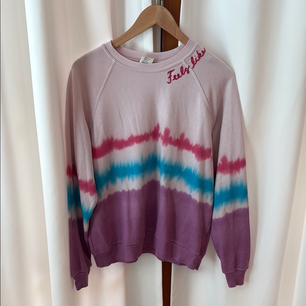 Tie-Dye Sweatshirt with Embroidered Detail